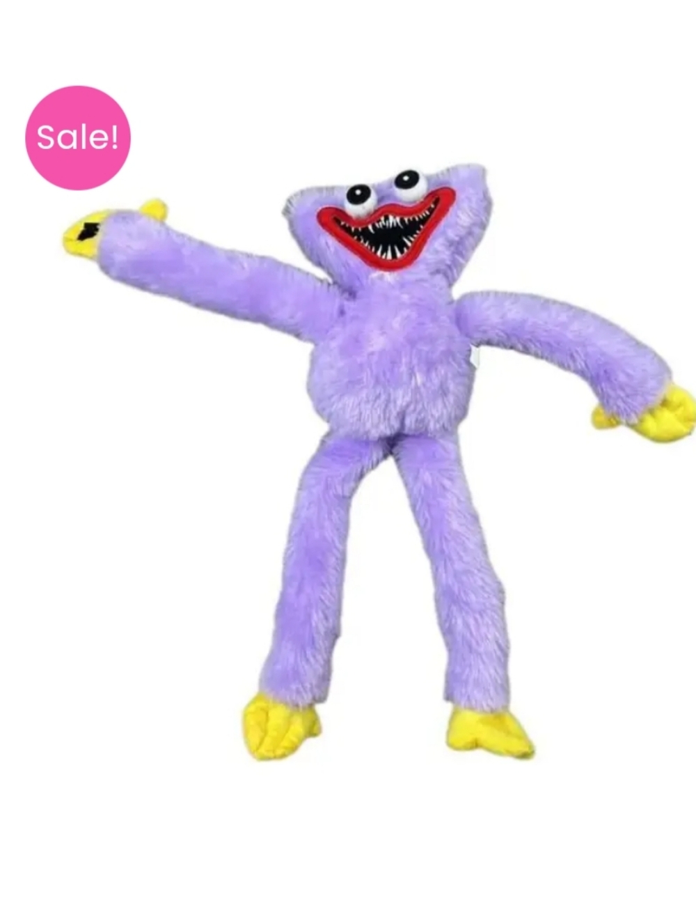 Huggy Wuggy Series1 Purple Plush Monster Toy with Yellow Hands + Feet - Kids Toy